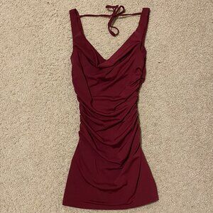 GARAGE Double Cowl Red Mini Dress - XXS